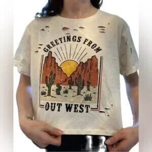 nwt distressed uniquely 2 the tee Love peace & lazy days rare handmade ADORABLE!